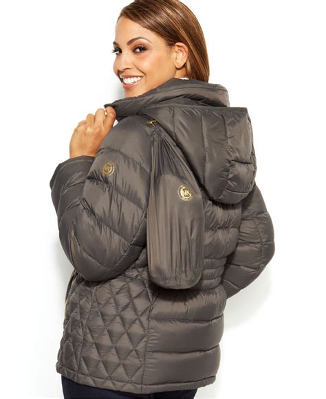 michael kors puffer jacket ice grey|michael kors puffer jacket sale.